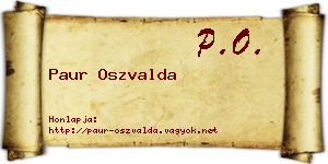 Paur Oszvalda névjegykártya